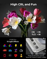SMALLRIG Vibe P108 Pro 2500-6500K Lumière vidéo RGB portable, lumière LED pour caméra, pour la photographie 4661