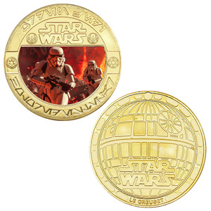 Monete d'Oro Commemorative a Tema Film Americani Star Wars, Placcate in Oro su Entrambi i Lati, Distintivi in Metallo - Product Image 4