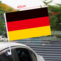 Drapeau de fenêtre de voiture en polyester pour matchs de football internationaux, accessoire de supporter sportif extérieur
