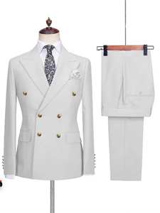 Completo da Uomo <span class=keywords><strong>Viola</strong></span> Taglie Forti, Traspirante, Doppiopetto, con Colletto alla Coreana, 100% Cotone Pettinato, Giacca e Pantaloni Tinta Unita, per Sposo - Product Image 2