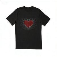 Vente en gros usine : Transfert thermocollant de strass cœur étincelant pour la Saint-Valentin, pour T-shirt
