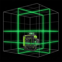 Kit d'outils de nivellement automatique 4D robuste vert, Niveau laser 16 lignes à alignement rotatif 360° précis avec batterie
