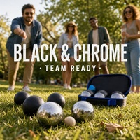 Jeu de Boules de Pétanque 6 Boules 73mm Acier Noir et Argent avec Sac de Transport Jeu de Jardin Extérieur