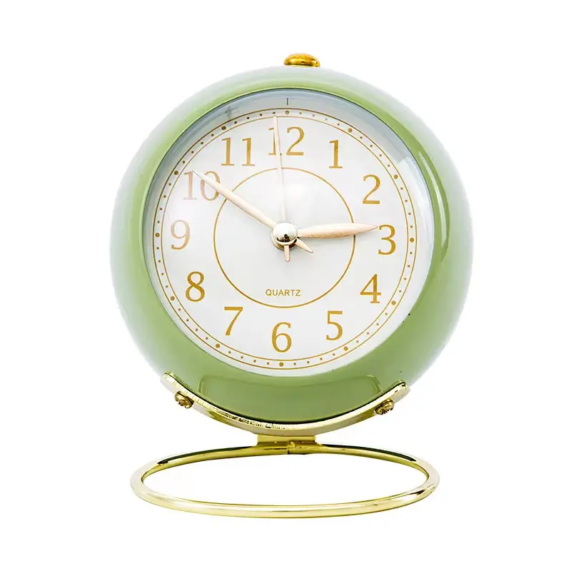 Small Table Clocks Classic Non-Ticking tabletop alarm clock with Backlight HD Glass