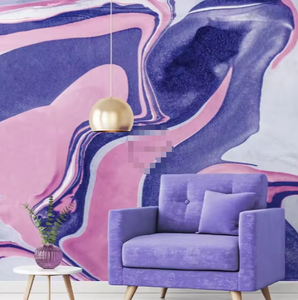 Pink <strong>Purple</strong> Mixing Color Abstract Art Peel and Stick <strong>Marble</strong> Pattern <strong>Wallpaper</strong> - Product Image 2