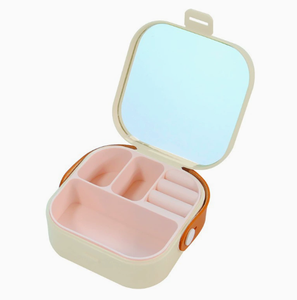 Hot Selling Portable <b>Plastic</b> Jewelry Box with <b>Mirror</b> Silicone Liner Removable Washable Jewelry Organizer for Travel and Home Use - Product Image 6