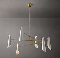 Lustre moderne suspendu pour salon ou salle à manger, restaurant, luminaire décoratif en métal laiton