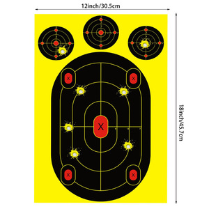 Cible de tir Bullseye en papier 12x18 pouces, cible d'entraînement de tir à impact couleur - Product Image 3