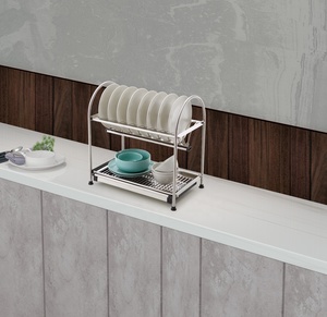 Estante para platos de diseño moderno para gabinete Estante para especias de acero inoxidable y metal cromado Estante para platos de almacenamiento de <span class=keywords><strong>cocina</strong></span> - Product Image 4