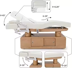Luxuriöse Elektrische Kosmetikliege mit 4 Motoren, Holzsockel, Heizung, in Pink – Beheizbarer Massagetisch für Spa- und Gesichtsbehandlungen - Product Image 4