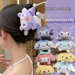 Barrette à cheveux en peluche cristalline <span class=keywords><strong>pour</strong></span> enfants, motif dessin animé mignon Sanrio Yugui Dog Shark, collection automne-hiver - Product Image 3