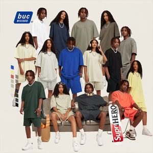 Streetwear estivo da <span class=keywords><strong>uomo</strong></span> Set corto da <span class=keywords><strong>uomo</strong></span> di alta qualità con lavaggio acido T-Shirt <span class=keywords><strong>e</strong></span> Shorts taglie forti Set da <span class=keywords><strong>uomo</strong></span> - Product Image 3