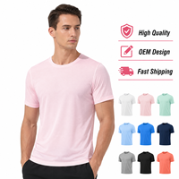 T-Shirt Sportiva da Uomo Personalizzata OEM con Logo Stampato, Anti-Pilling, Traspirante, Morbida, Elasticizzata, di Alta Qualità