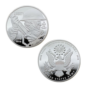 Medalla de moneda conmemorativa chapada en plata del centenario del armisticio mundial - Product Image 1