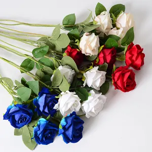 Wholesale velvet rose bouquets foldable roses wedding home party hotel table decoration low price