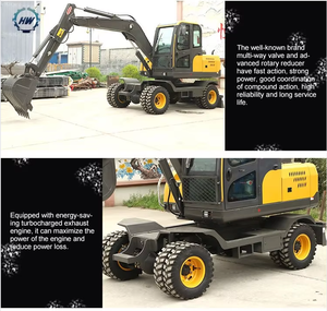 Excavatrice sur roues de 6, 7 et 8 tonnes, excavatrice hydraulique sur roues, faible entretien, utilisation facile, machines de construction avec certifications CE et ISO - Product Image 5