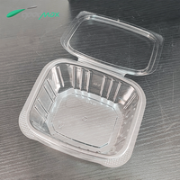 100% recyclable 16oz à clapet fruits légumes salade emballage boîte en plastique PET transparent couvercle à charnière conteneurs de charcuterie