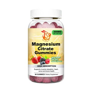 Gummies de citrate de magnésium à faible MOQ favorisant la relaxation musculaire, la santé cardiaque, nerveuse et osseuse, saveur baies mélangées avec d'autres ingrédients naturels - Product Image 1