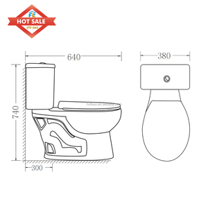 Nhà Máy Bán buôn hiện đại dễ dàng làm sạch trắng thuôn dài tầng gắn S-trap Flush <span class=keywords><strong>commode</strong></span> hai mảnh phòng tắm gốm WC nhà vệ sinh bát - Product Image 3