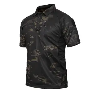 YAKEDA da combattimento traspirante Camisetas verde militare Tactico estivo rapido asciutto tattico Polo a maniche corte T Shirt per gli uomini