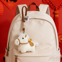 Nouveau style 2026, Porte-clés en peluche de luxe pour les amateurs d'équitation, motif cheval, figurine mascotte de bureau pour ornements de poney, jouets