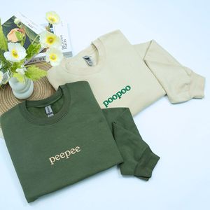 Personalizado bordado 3D patrón Pee Poo sudaderas con capucha a juego sudaderas de tela de punto insignia regalo del Día de San Valentín para parejas - Product Image 3