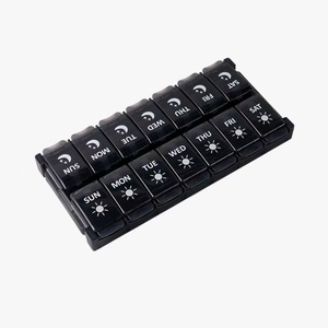 Nouvelle Boîte à Pilules <span class=keywords><strong>Portable</strong></span> Moderne à 14 Compartiments, Organisateur Hebdomadaire en Cube pour Comprimés, Fabriquée en Plastique <span class=keywords><strong>PC</strong></span> Écologique, Boîte de Rangement Alimentaire et Domestique - Product Image 2