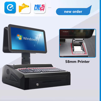 Terminal de point de vente tout-en-un avec écran tactile double 15,6 pouces, imprimante, scanner, tiroir-caisse, NFC, systèmes de point de vente pour magasins de détail