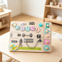 Tablero de Actividades Montessori de Madera, Juguete Sensorial para Desbloquear Habilidades, Tablero Educativo para el Desarrollo de la Inteligencia de Niños Pequeños