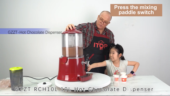ホットチョコレートディスペンサー　赤　ホットドリンク　ポット イエロー】 🎰 WGM新登場業務用ホットチョコレートディスペンサー