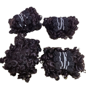 Letsfly טבעי ברזילאי שיער ג 'רי <span class=keywords><strong>curl</strong></span> מכונת כפול wft שיער אריגה הרחבות קופצני שיער מתולתל - Product Image 1