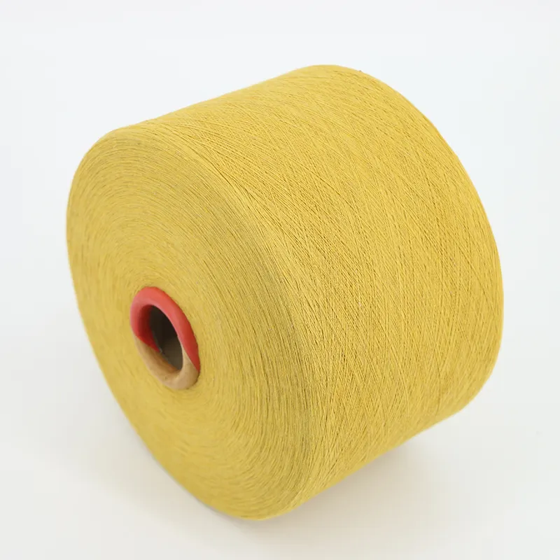 Fil à tricoter de bonne résistance 50% coton 50% polyester mélangé prix fil de coton recyclé à bout ouvert