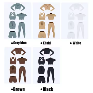 Set di Yoga di alta qualità su misura Pilates <span class=keywords><strong>abbigliamento</strong></span> sportivo palestra sport per il Fitness <span class=keywords><strong>Cross</strong></span> vita alta vestiti da allenamento set da donna - Product Image 6