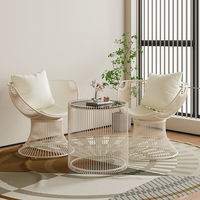 Fauteuil individuel de style influenceur, ton crème nordique, design de luxe léger, ensemble trois pièces pour salon et balcon