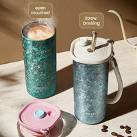 Nouvelle tasse à café élégante de 17oz en titane pur haute apparence gobelet à double boisson tasse thermos en titane pour voiture et bureau