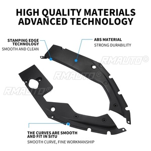 RMAUTO 2 pièces, couvre-panneaux latéraux du compartiment moteur, couvre-capot moteur noir pour Honda Civic 10e génération 2016-2020, accessoires moteur de voiture - Product Image 6