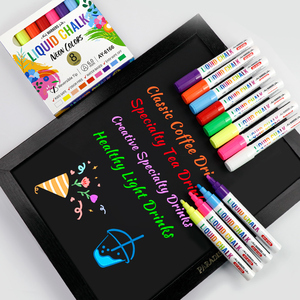 Pennarelli a Gesso Liquido Lavabili con Punte Reversibili <span class=keywords><strong>Neon</strong></span> 6mm, Marcatori Cancellabili a Secco e Umido, 8/12/24 Colori per Lavagna, Finestrini Auto, Vetro - Product Image 2
