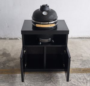 Barbecue fumoir en céramique <span class=keywords><strong>Kamado</strong></span> de 18 "en acier inoxydable 304 avec armoire de patio à charbon de bois BBQ Egg Design - Product Image 3