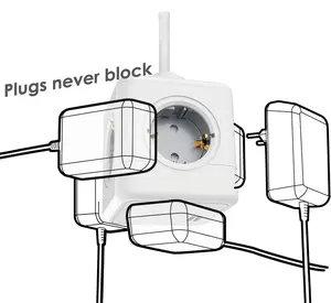 EU Plug 4 AC Outlet Power Strip Surge Protector Multiprise Smart Extension Electrical Socket USB C Charge Network Filter
