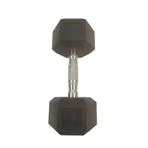 Hot Sales Cast Iron Fitness Equipment Head Rubber Dumbell/Rubber Hex Dumbbell