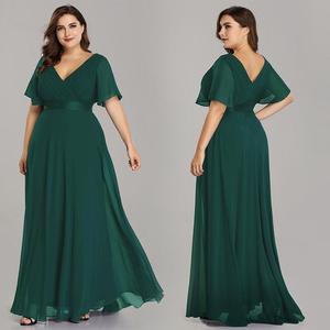 <span class=keywords><strong>Robe</strong></span> <span class=keywords><strong>de</strong></span> <span class=keywords><strong>soirée</strong></span> élégante en mousseline <span class=keywords><strong>de</strong></span> soie à col en V et volants pour femme, <span class=keywords><strong>robe</strong></span> longue <span class=keywords><strong>de</strong></span> demoiselle d'honneur, <span class=keywords><strong>robe</strong></span> <span class=keywords><strong>de</strong></span> <span class=keywords><strong>soirée</strong></span> d'été grande taille - Product Image 3