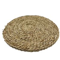 Coussin rond tissé à la main en écorce de maïs 100% naturel pour siège de thé