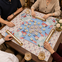 Tapis de Mahjong Américain 80cm pour Quatre Joueurs Style Classique Douze Motifs Imprimés Options pour Acheteurs en Gros Approvisionnement Détail Mixte