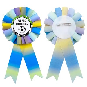 Spilla Distintiva Rotonda Personalizzata HLC con Rosetta Blu in Nastro di Raso e Scritta 'Happy Birthday to Me', Gadget per Feste, Spilla Decorativa - Product Image 5