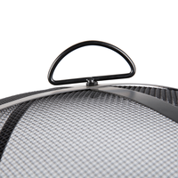 Brasero extérieur rond T1 de 32 pouces avec écran anti-étincelles, idéal pour patio et jardin, modèle Brunswick extra large