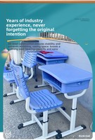 Bureau d'étudiant tendance à hauteur réglable avec plateau en plastique, économique pour les salles de classe et les universités