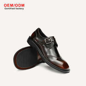 OEM Custom Men's Business Formal Buckle Strap Loafers Handcrafted Cowhide Upper Waterproof Breathable Anti-Slip Wedding <b>Shoes</b> - Product Image 1