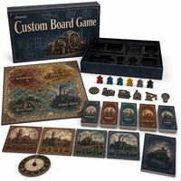 Jeu de société personnalisé sur le thème du patrimoine industriel : Opérations sur la route européenne, jeu de stratégie de table avec meeples en bois et art de plans d'aménagement