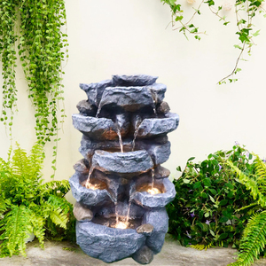 סיטונאי 6 קומות סלע מפל מפל מים חיצוני גן מים מזרקת מים עם אור הוביל לפטיו - Product Image 1