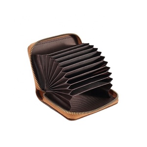 Custom Vintage Coin Purse Zipper Mini Card <b>Holder</b> Genuine Leather Women Minimalist Zipper Wallet Short Coin Purse - Product Image 1